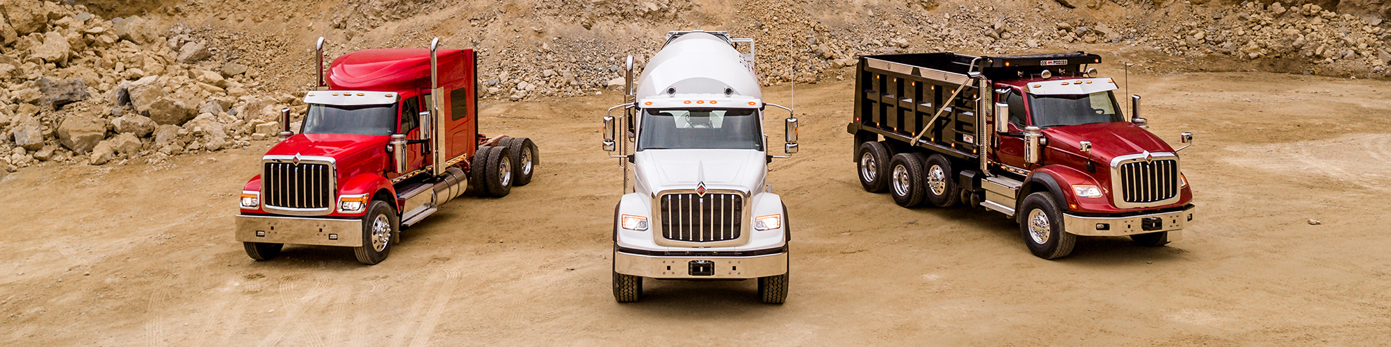 group of trucks